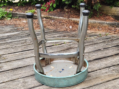 Cosco Stool Blue/Green Seat Metal Legs 13.5 17" Tall USA Vintage Round - Picture 11 of 24