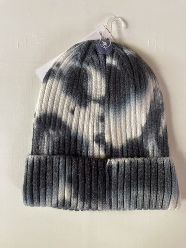 NWT Nordstrom Women’s Tie Dye Cuffed Ribbed Beanie Hat Indigo White 🎁 - Picture 2 of 3
