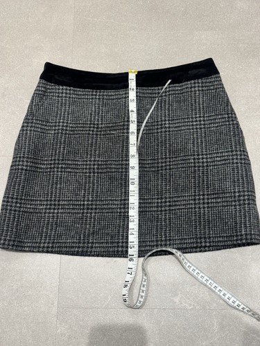 Jack Wills Tweed Black/grey Wool/velvet Mini Skirt Size UK 12 - Picture 15 of 15