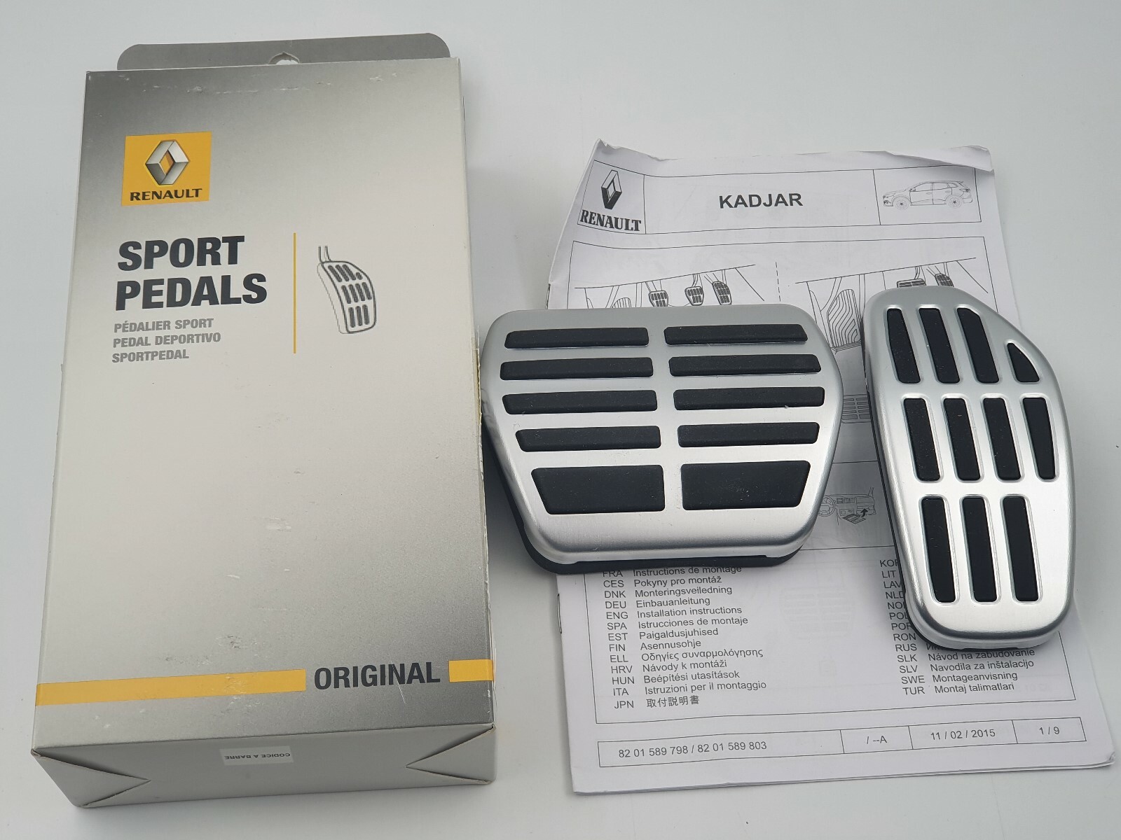 Kit pédalier sport RS d'origine en aluminium pour Renault Koleos II et Kadjar