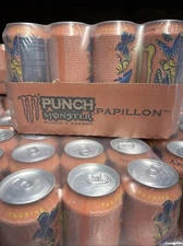 12 FULL CANS | MONSTER ENERGY DRINK PAPILLON PUNCH 16oz 473ml RARE SEALED