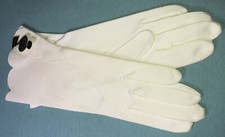Sz 7 Vintage Scallop Gloves dress womens off white ivory formal driving New Tags