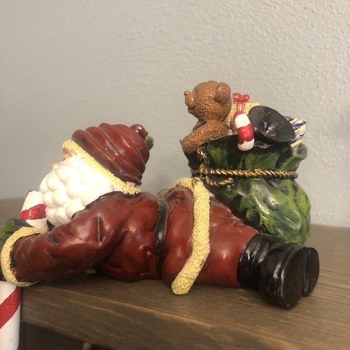 Kurt Adler Christmas Santa with Candy Cane Stocking Holder Hangers X 2 Vtg - Picture 10 of 13