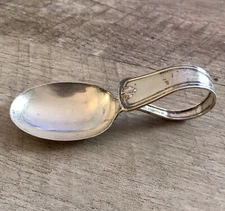 Sterling Silver Baby Spoon Curved Handle Infant 3.5 Inches