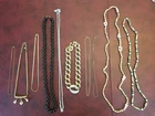 Lot Of 10 Costume Estate Jewelry Necklaces  Tone Mixed Vintage Retro Modern