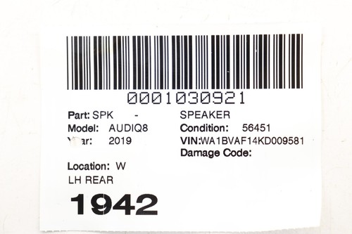 2019 - 2024 AUDI Q8 REAR LEFT SIDE ROOF UPPER AUDIO SPEAKER OEM 4M8035398A - Picture 10 of 10