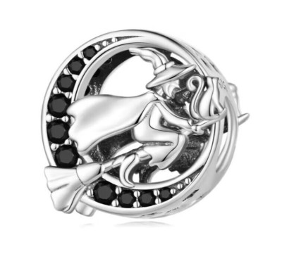 Charm Anhänger passt zu Pandora Armband 925 Sterling Silber Hexe Witch E90