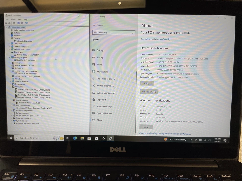 Dell Latitude E7280 i7-7600U 2,6 GHz 16 GB 512 GB SSD Win 10 Pro Touch SCR Foto 2 de 4
