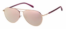 Fossil 3102/G/S Sunglasses Women 0AU20J Red Gold Aviator 58mm New 100 Authentic