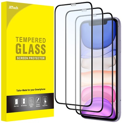 JETech Full Coverage Screen Protector for iPhone 11/iPhone XR 6.1-Inch, 3-Pack