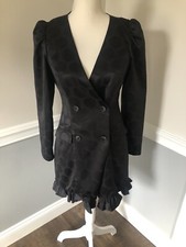 Zara Black Blazer Dress. Ruffled On The Bottom. Size Medium.