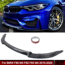 For Bmw M3 F80 M4 F82 F83 2015-20 Cs Style Front Splitter Lip Carbon Fiber Look
