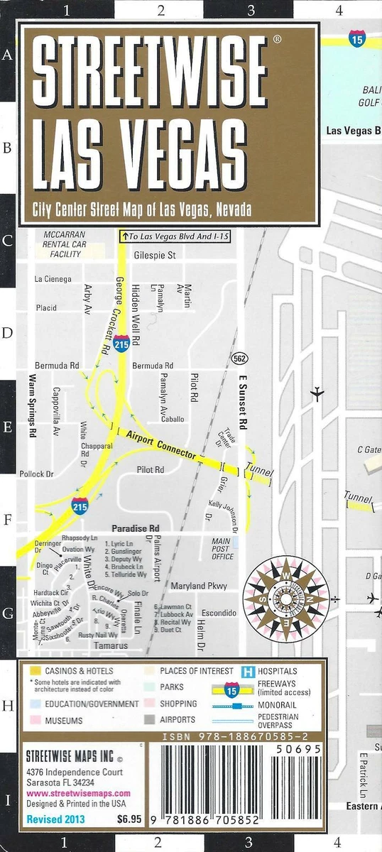 Detailed Las Vegas city strip map, Las Vegas, Nevada state, USA, Maps  of the USA