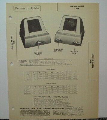 SAMS PHOTOFACT FOLDER 31-17 MASCO MODEL JMR