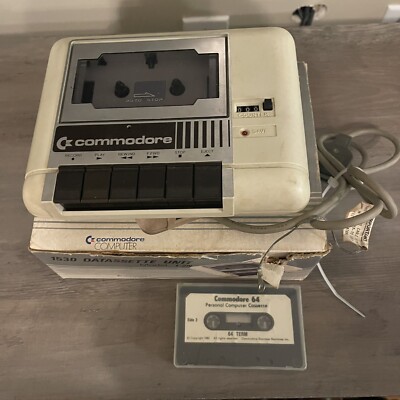 Commodore 64 1530 Datassette C2N Tape Deck Cassette Player & Basic Programs Tape