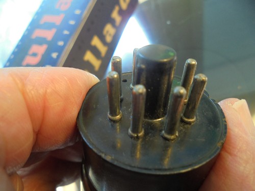 MULLARD ECC32 CV181 6SN7GT PAN GETTER WELD PLATE BRITISH VINTAGE VALVE TUBE - Picture 7 of 10