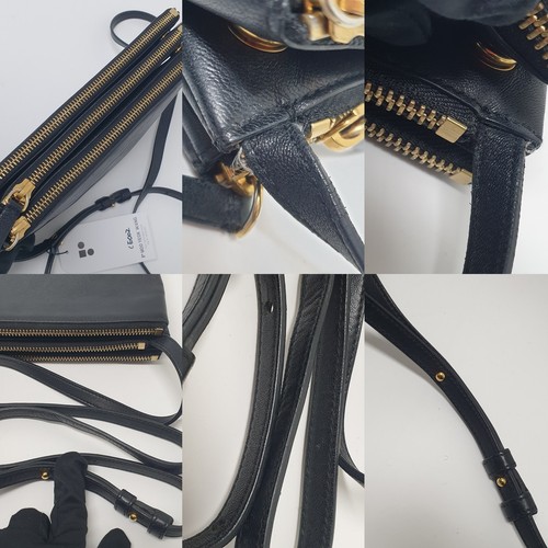 CELINE Trio 165113ETA.38NO Black Gold Leather - Shoulder Bag With Booklet CE002 - Picture 12 of 12