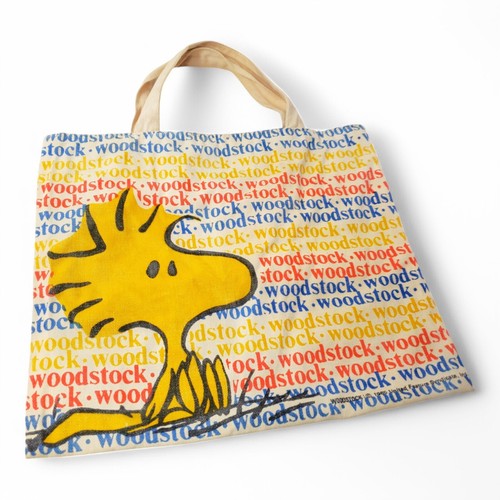 Bolso de Hombro Vintage Años 70 80 Peanuts Woodstock Lona Estampado Original - Imagen 2 de 9