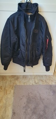   Top Alpha Industries Herren MA-1 D-Tec Bomberjacke XL Schwarz  