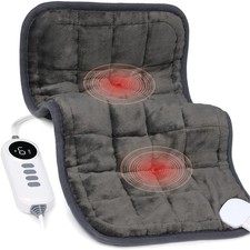 Heating Pad, Weighted Heating Pad with Massaging Vibrations, 6 Heat Settings ...