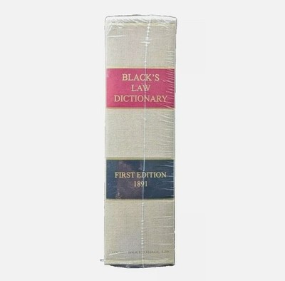 Black's Law Dictionary   1st Edition 1891   Reprint 1991   Brand New & Sealed