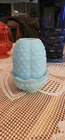 Vintage Blue Satin Milk Glass Fenton fairy light lamp