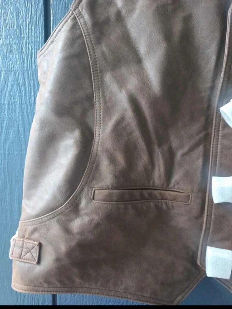 Vintage 90s Marlboro Country Store Genuine Leather Vest - Men's L Deadstock image 7