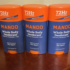 Mando Whole Body Deodorant Smooth Solid Pro Sport Scent 3 pack