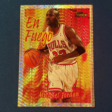  1996-97  Topps EN FUEGO Refractor Michael Jordan Chicago Bulls NBA Card. NRMT