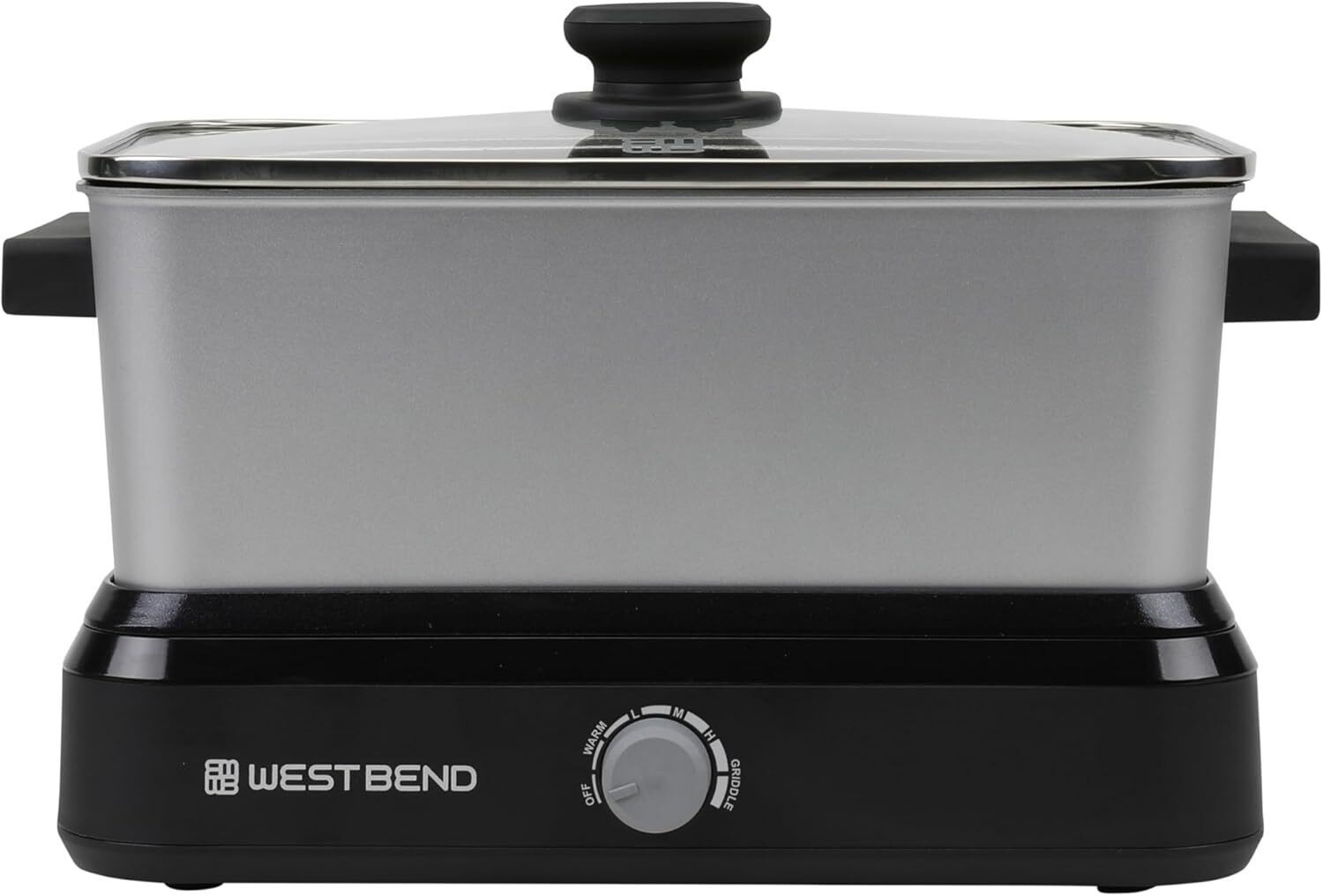 5 Quart Slow Cooker Non-stick Vessel w/ Variable Temperature Control 500W Silver
