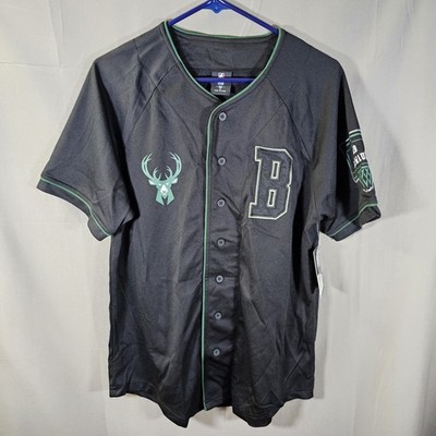 Milwaukee Bucks NBA Jersey Mens Medium Short Sleeve Black Brand New