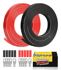6 AWG Battery Cable, 10 Feet Black  10Feet Red Flexible 6 Gauge Wire with 5Pcs