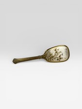 Vintage Brush Removable Bristles Gold Silver Tone Vanity Floral Flowers -READ