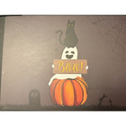 Halloween Cat Web Ghost Pumpkin Black Coterie Studio Cork Placemat Set of 4