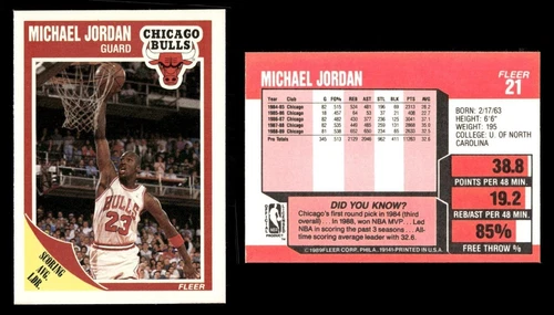 Michael Jordan HOF 1989-90 Fleer #21 Chicago Bulls NBA Basketball Card