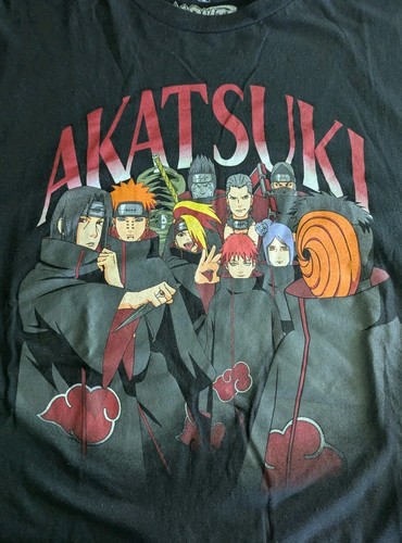 Akatsuki Naruto Shippuden Ripple Junction T Shirt Black Graphic Print Size Large - Picture 4 of 6