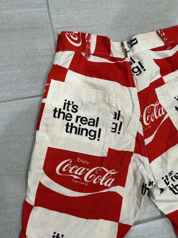 70’s VTG Coca-Cola Shorts Button-Fly All-Over Print 4-Pocket It’s The Real Thing - Image 3 of 4