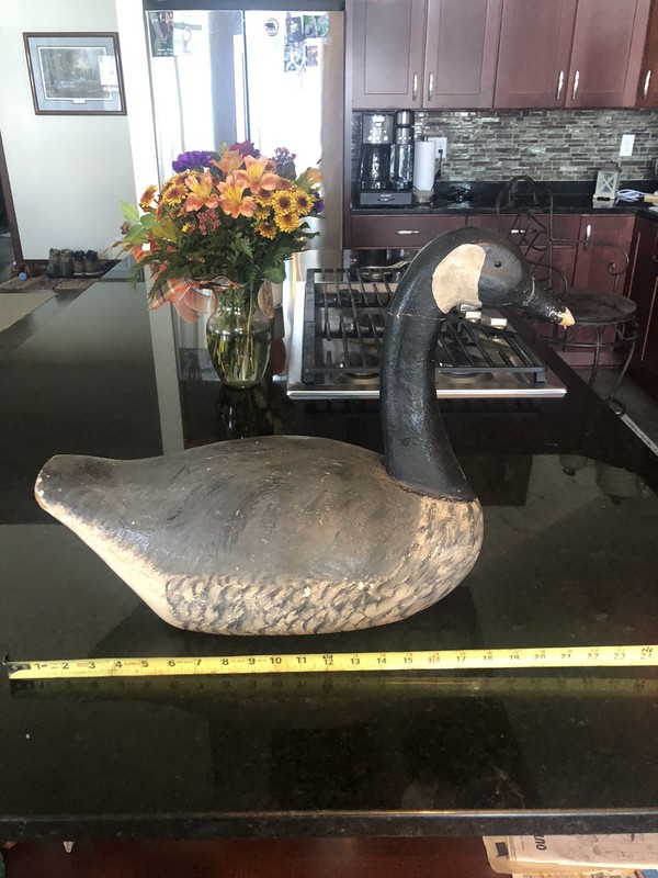 1920's Wood Tack Eye Goose Decoy- Canadian- Extremely Rare and hand painted!!