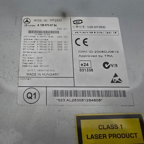 AUTORADIO PER MERCEDES Classe A W169 3° Serie A1698705794 (04>08) - Foto 4 di 4