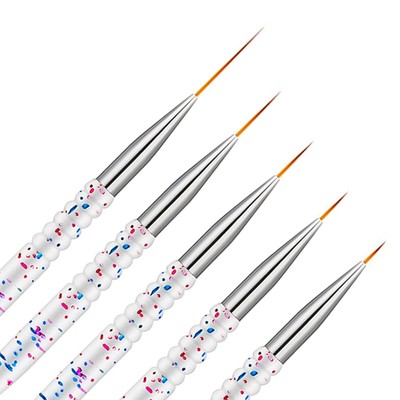 Etercycle 5Pcs Nail Art Liner Brushes, Gel Polish Painting Brush Clear 