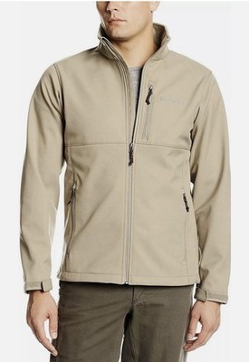 Columbia Ascender Softshell Jacket Men s Large Beige Tan Wind Resistant