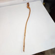Vintage, Hand-carved Wooden Walking Stick/Cane with a Natural Grain, 44"
