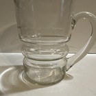 Vintage Clear Glass Beer Mug with Handle, Etched Sailboat Geometric Design — photo 4