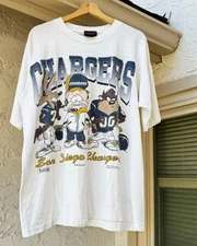 San Diego Chargers Looney Tunes Funny T shirt classic 90s Football NH11751