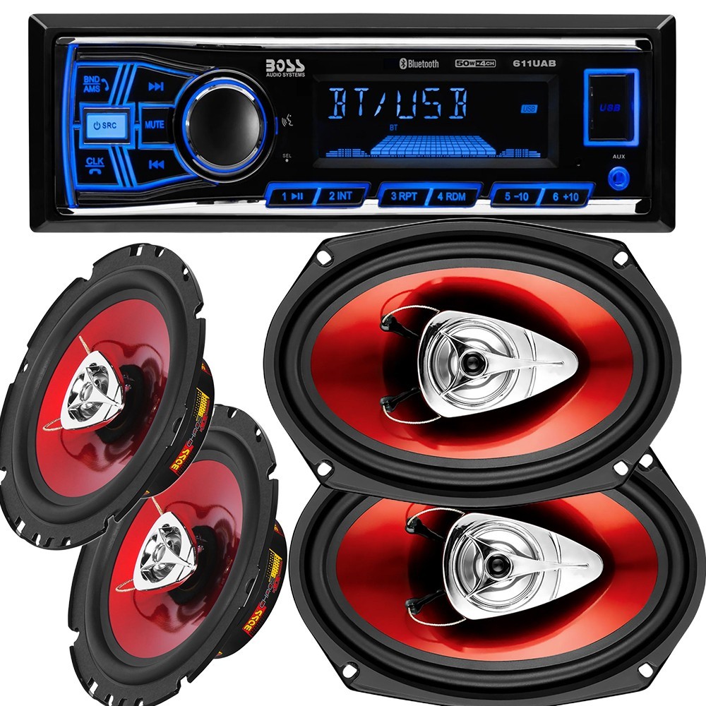 Boss Audio Car Stereo & Speaker Package 6.5" CH6500 200W 6x9