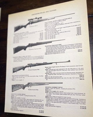 1980 s Print Ad of Weatherby Mark V , Fibermark Rifle ,Whitworth ,Wichita #5614