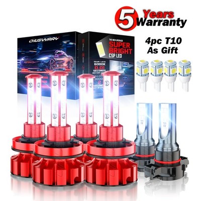 For Dodge Grand Caravan 2011-2019 6000K LED Headlight kit Bulbs High Low Fog