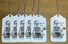 6 x Homemade Xmas / Christmas Present Gift Tags - Festive Skeleton - Funny