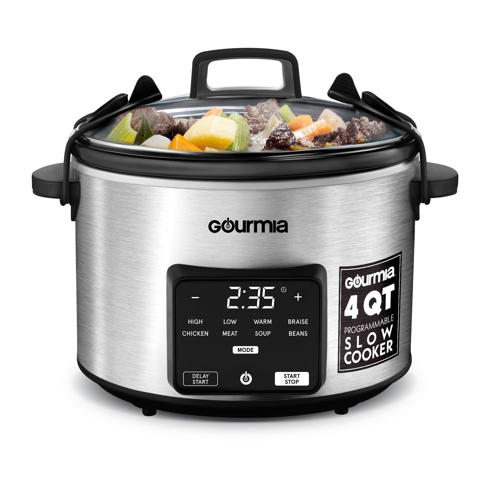 Gourmia 4.5 QT Programmable Slow Cooker, 5 Presets, Keep War