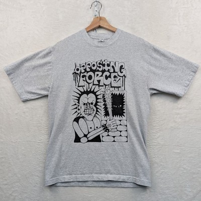 Los Angeles Apparel T-Shirt Men's S Gray Opposing Force Punk Band Bay Area USA